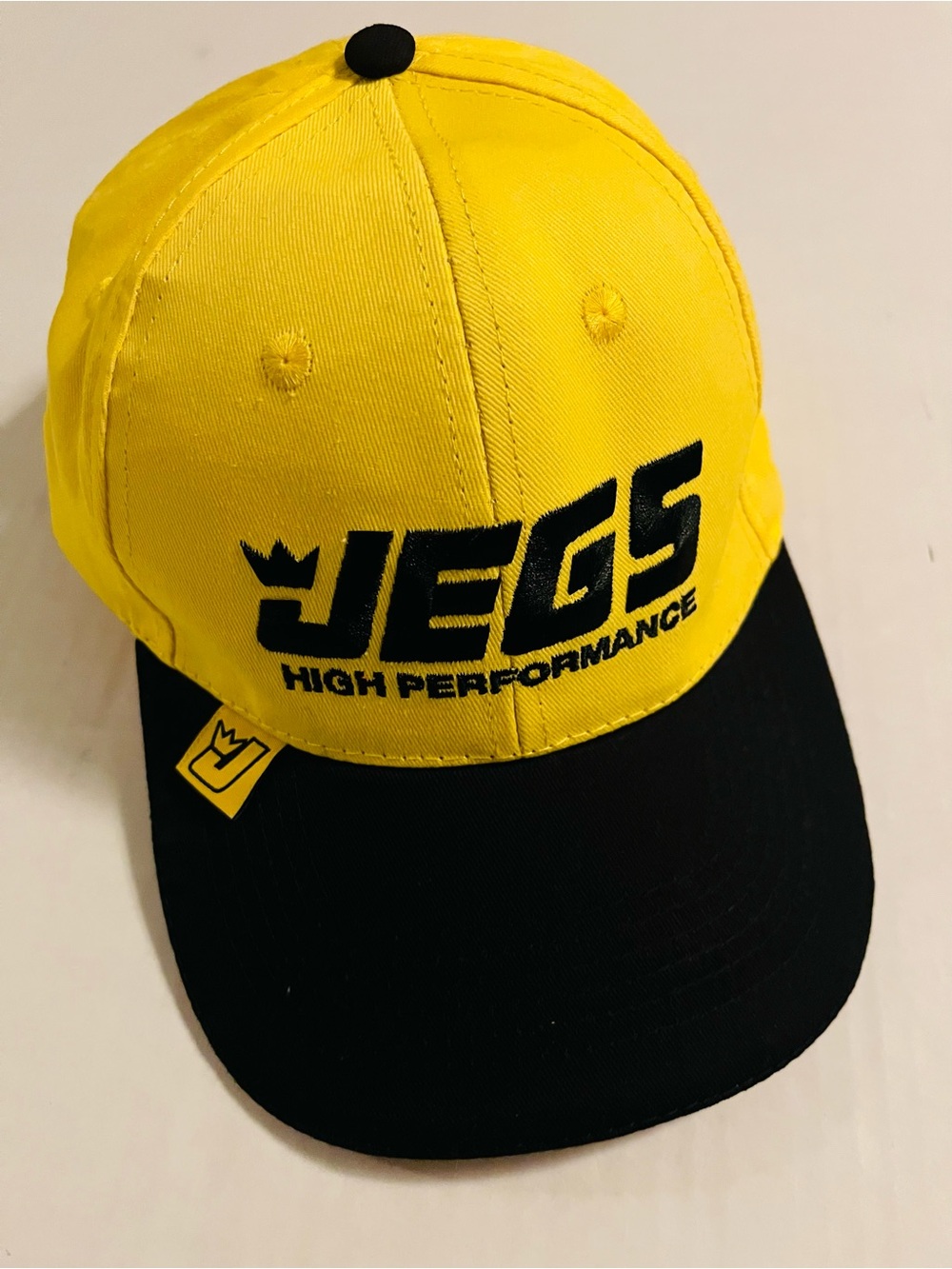 *NWT* JEGS High Performance Auto Car Parts Logo Yellow One Size Hat NHRA Racing